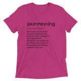 "Journeying Definition" Soft-Blend Unisex T-Shirt: Black Lettering