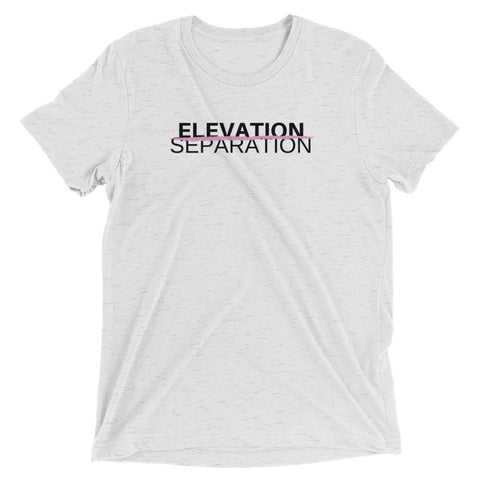 Pink "Elevation/Separation" Soft-Blend Unisex T-Shirt: Black Lettering