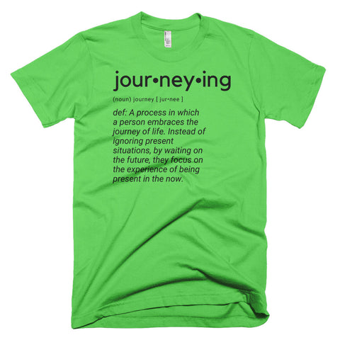 Neon "Journeying The Way" Soft-Blend Unisex T-Shirt: Black Lettering