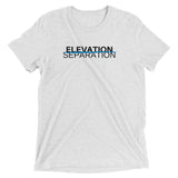 Blue "Elevation/Separation" Soft-Blend Unisex T-Shirt: Black Lettering