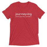 "Journeying Verb" Soft-Blend Unisex T-Shirt: White Lettering