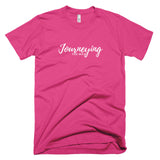 Neon "Journeying The Way" Soft-Blend Unisex T-Shirt: White Lettering