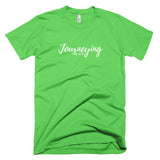 Neon "Journeying The Way" Soft-Blend Unisex T-Shirt: White Lettering