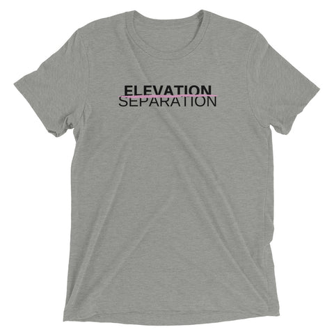 Pink "Elevation/Separation" Soft-Blend Unisex T-Shirt: Black Lettering