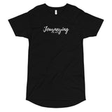 "Journeying The Way" Long Body T-Shirt: White Lettering