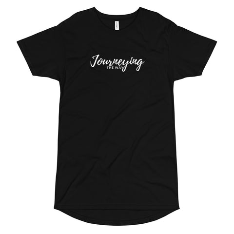 "Journeying The Way" Long Body T-Shirt: White Lettering