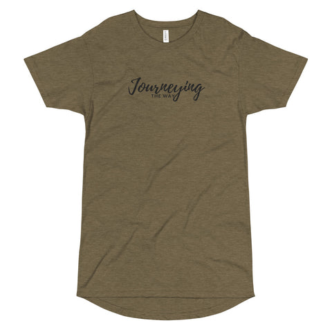 "Journeying The Way" Long Body T-Shirt: Black Lettering