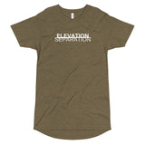 "Elevation/Separation" Long Body T-Shirt: White Lettering