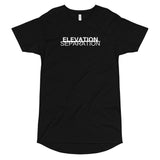 "Elevation/Separation" Long Body T-Shirt: White Lettering