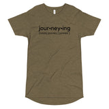 "Journeying Verb" Long Body T-Shirt: Black Lettering